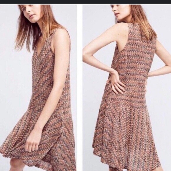 Maeve Chevron Pattern Sleeveless Dress - Picture 1 of 10
